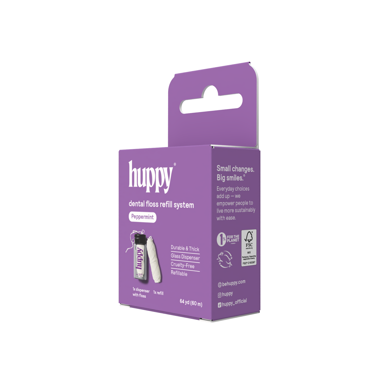 Vegan Dental Floss Refill System | Plastic-Free Jar | Mint