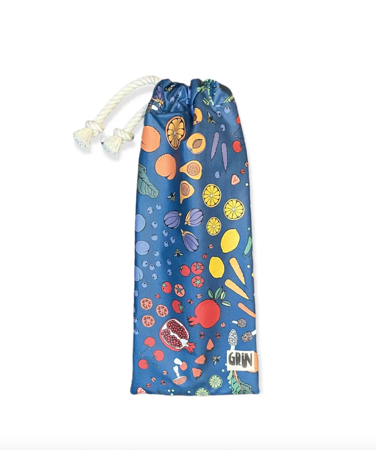 Grin Large Produce Bag - Blue Veggies