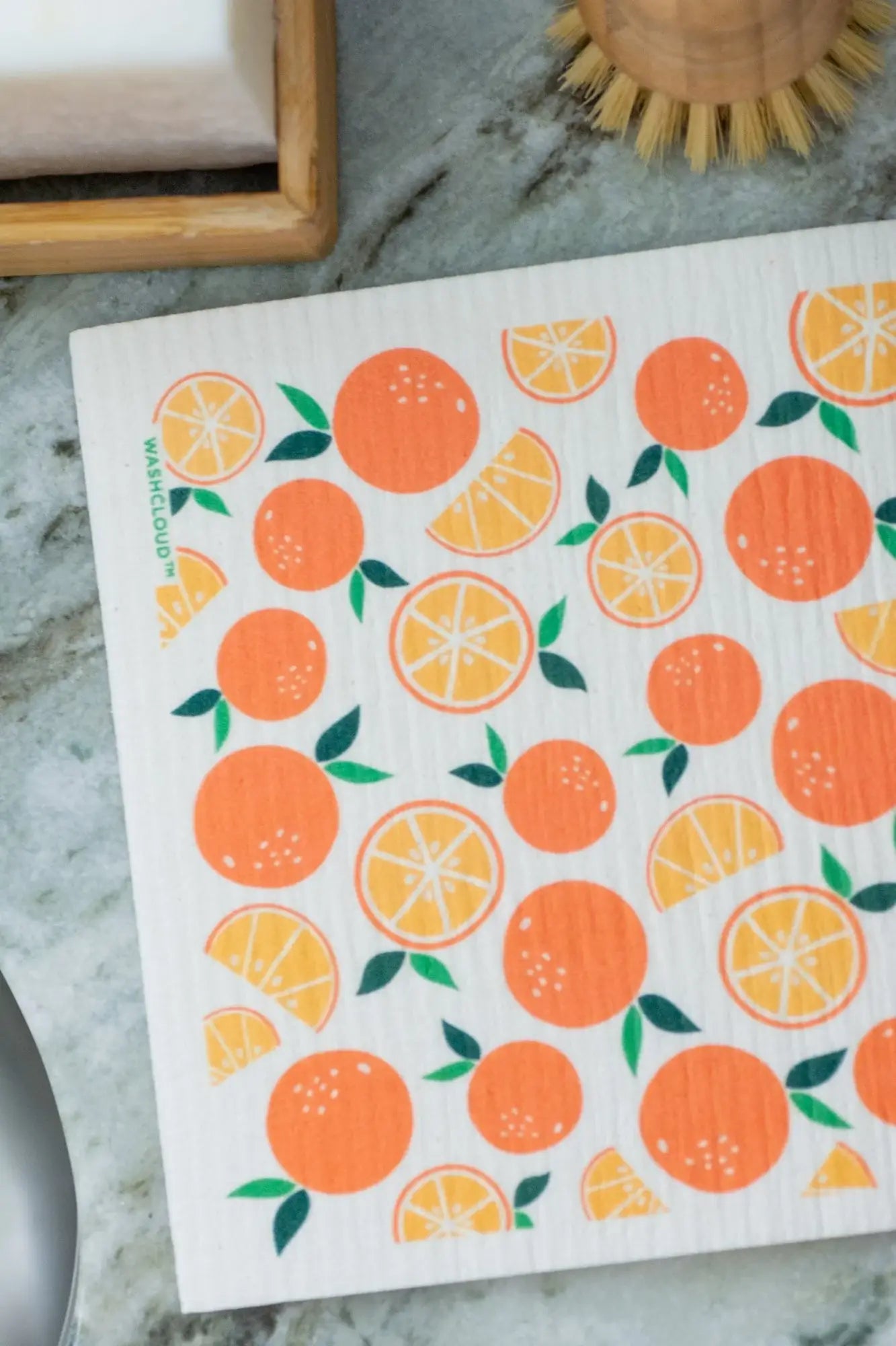 WASHCLOUD® CITRUS SUNRISE - ORANGES Swedish Dish Cloth - No Tox Life