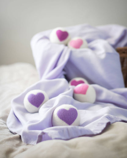 Lovely Day Eco Wool Dryer Balls Pink/Purple Hearts