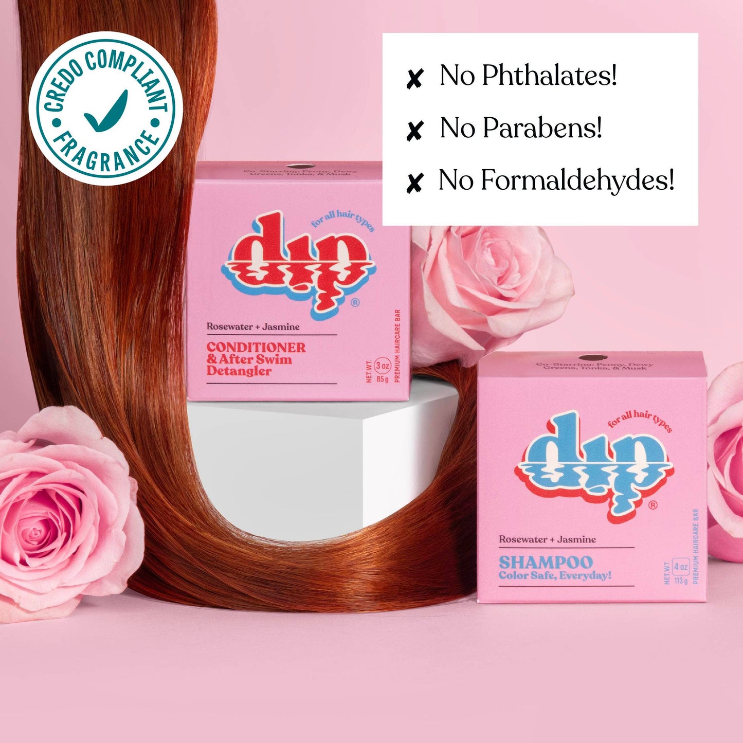 Dip Conditioner Bar & After Swim Detangler - Rosewater & Jasmine