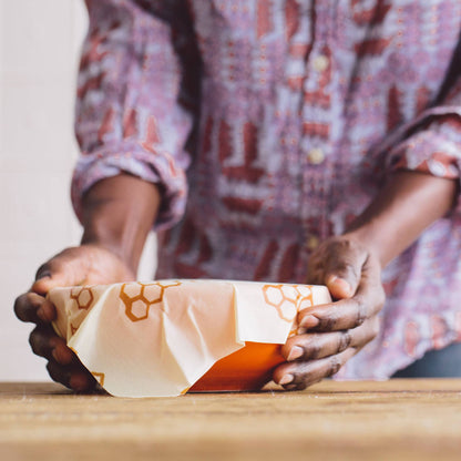 Bees Wrap Large Reusable Beeswax Wrap - Honeycomb Print