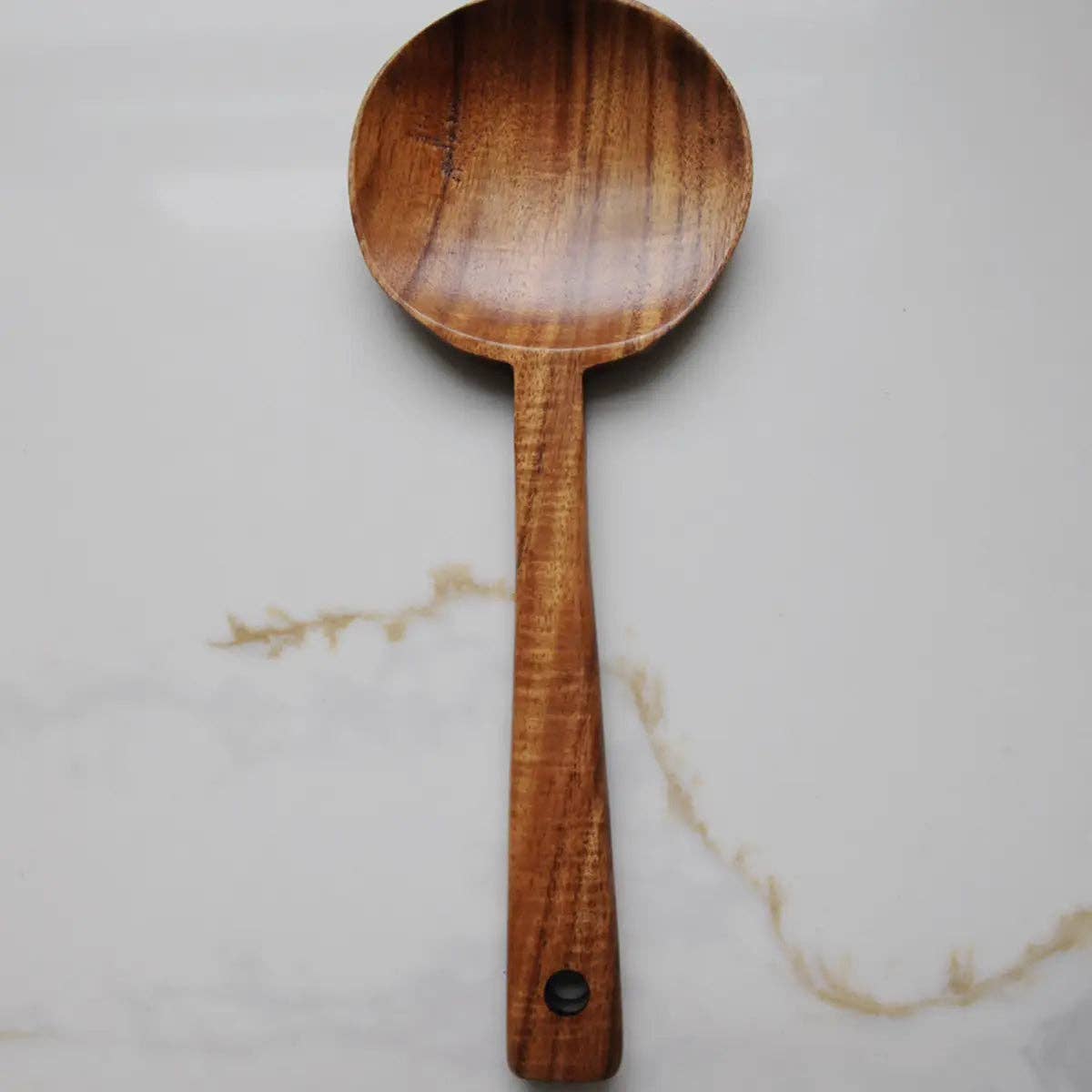 Teak Wood Long Handle Spoon - 12.4 Inches Long