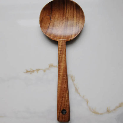 Teak Wood Long Handle Spoon - 12.4 Inches Long