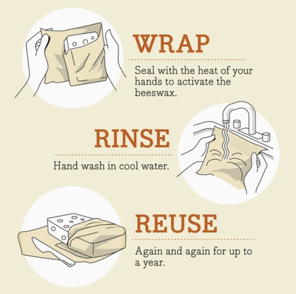 Bees Wrap Large Reusable Beeswax Wrap - Honeycomb Print