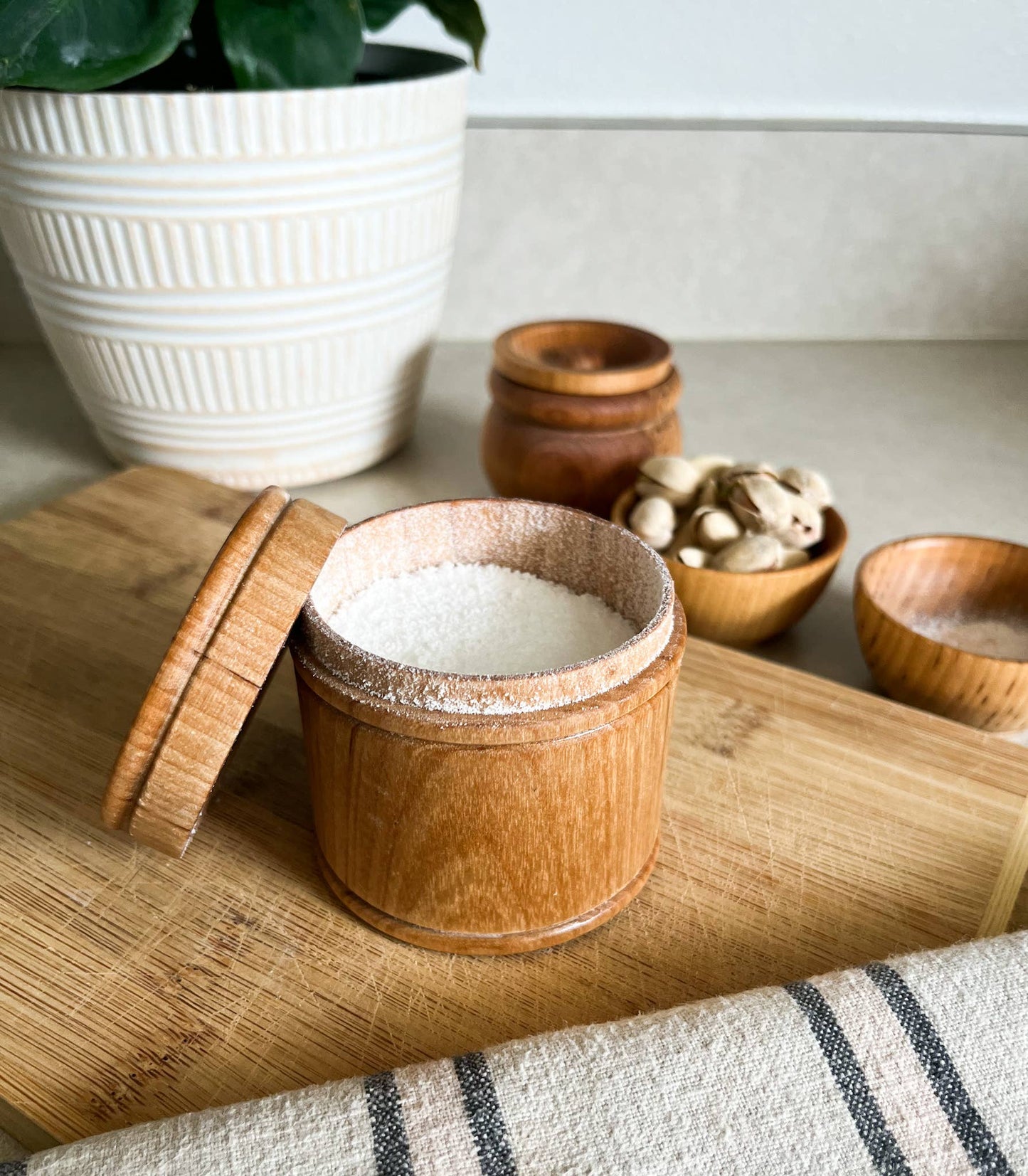 Mini Wooden Spice Container, Spice Holder, Salt Cellar: Mineral Oil
