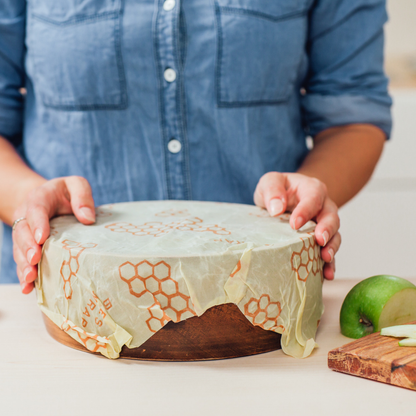 Bees Wrap Large Reusable Beeswax Wrap - Honeycomb Print