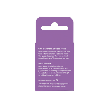 Vegan Dental Floss Refill System | Plastic-Free Jar | Mint