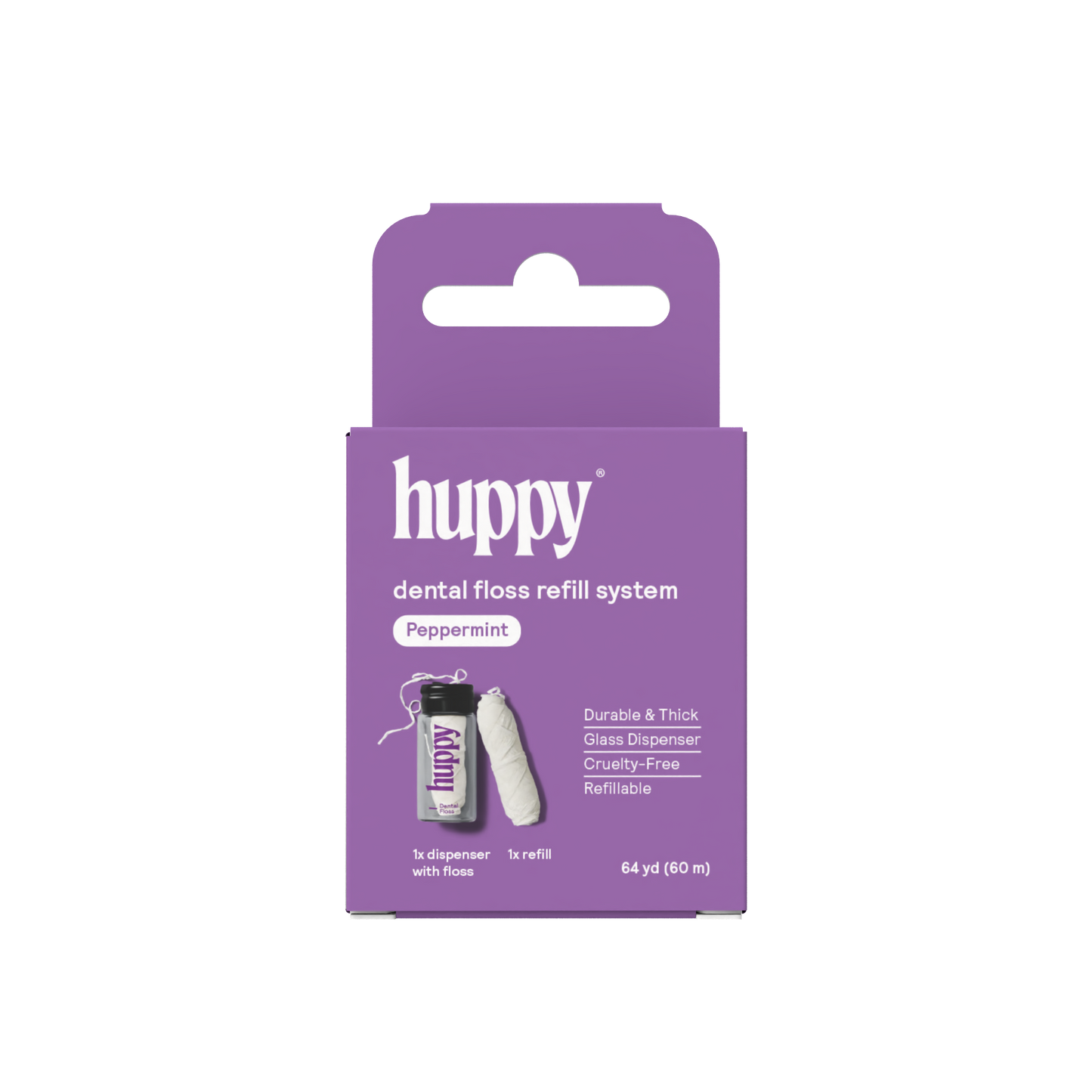 Vegan Dental Floss Refill System | Plastic-Free Jar | Mint