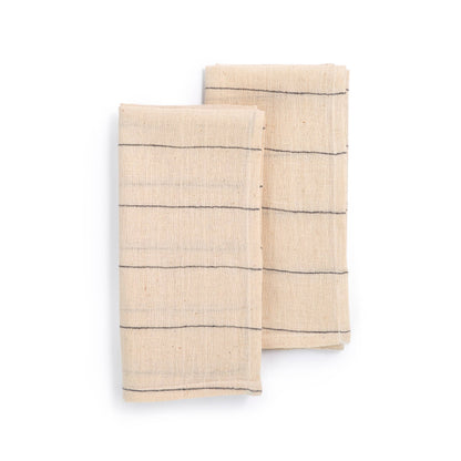 Organic Cotton Napkins | Handwoven | Believe Black | Set of 2