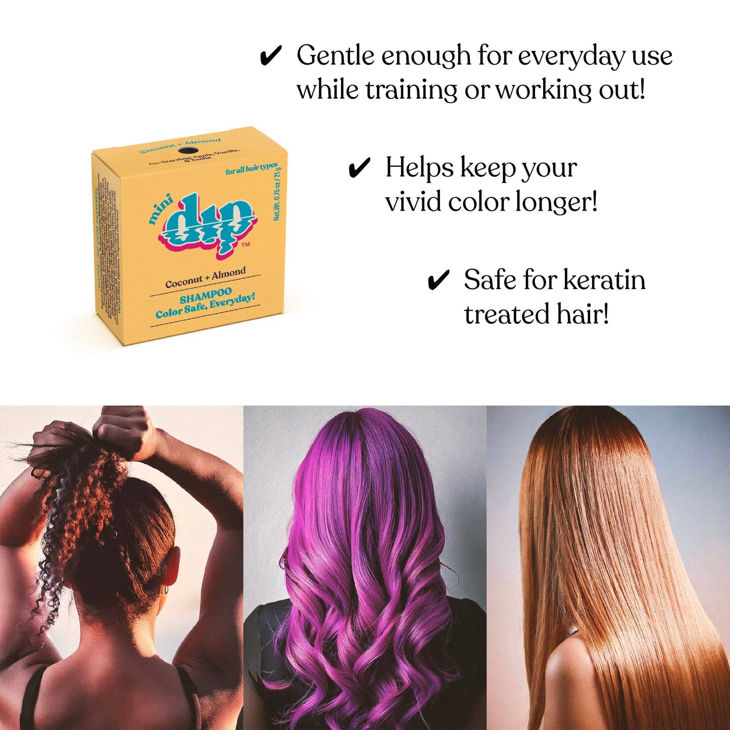 Mini Dip Shampoo Bar: Color Safe, Everyday - Coconut & Almond