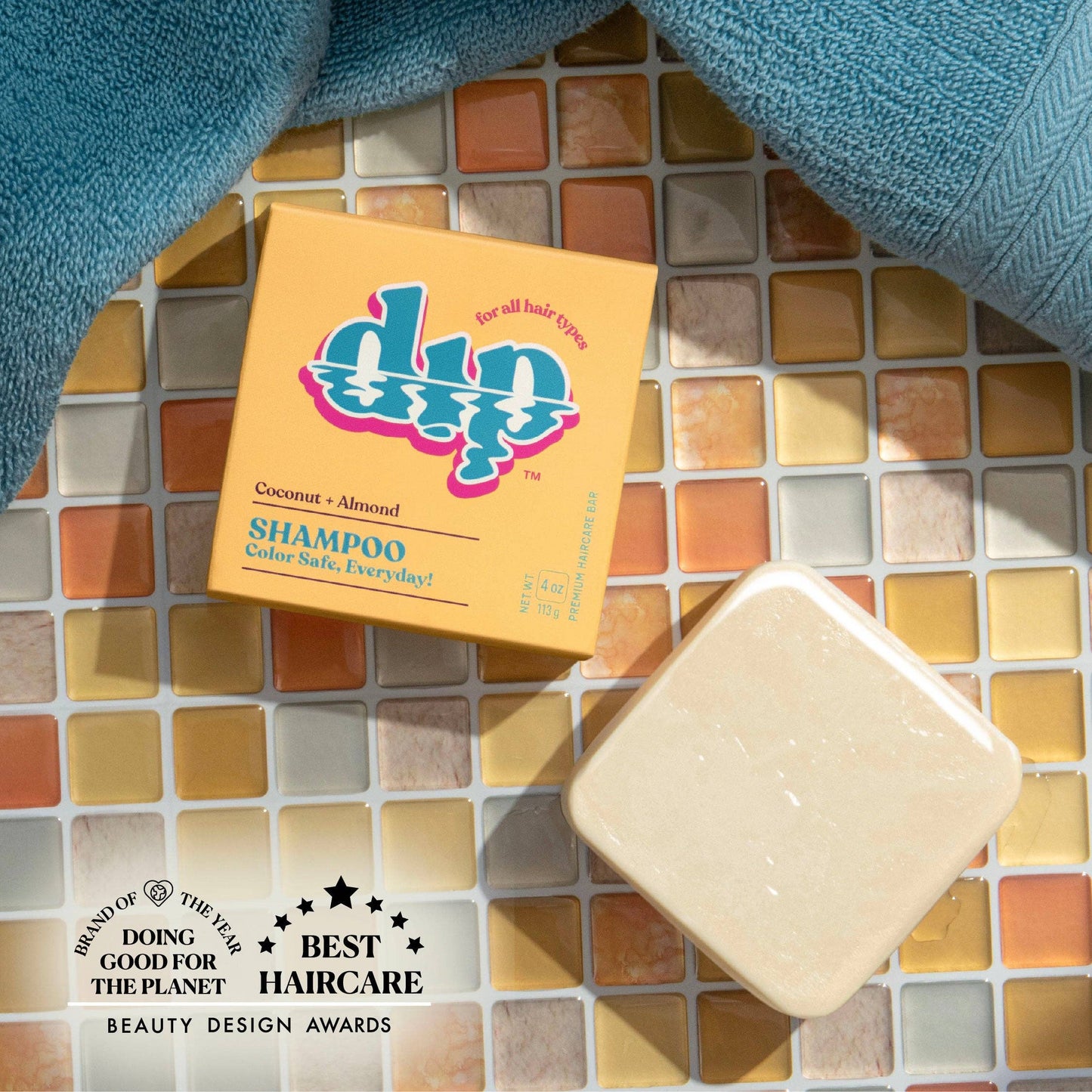 Dip Shampoo Bar: Color Safe, Everyday - Coconut & Almond: 4 oz