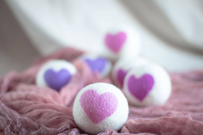 Lovely Day Eco Wool Dryer Balls Pink/Purple Hearts