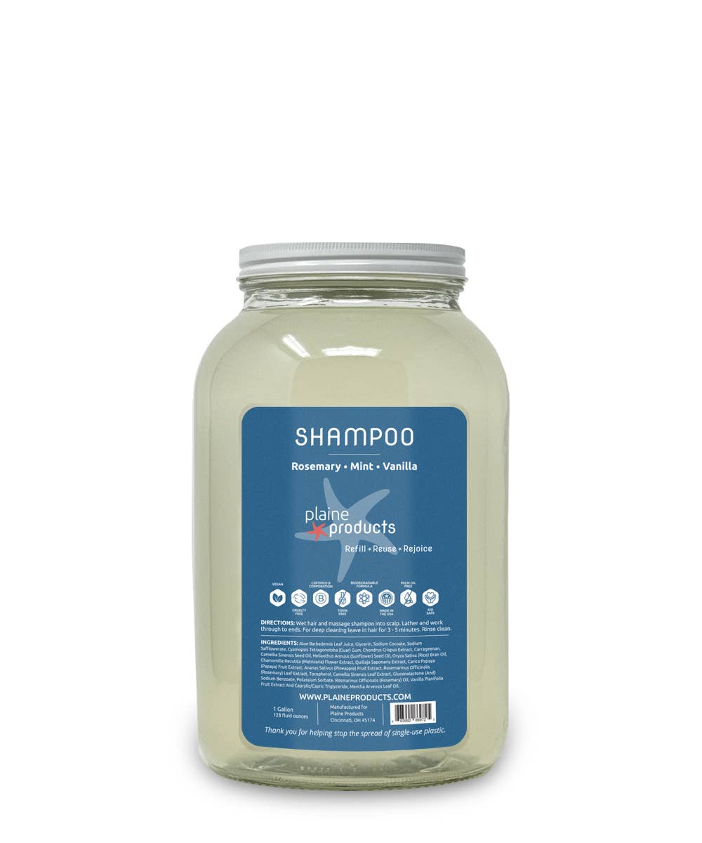 Shampoo One Gallon Bulk Reusable (pump not included): Rosemary Mint Vanilla