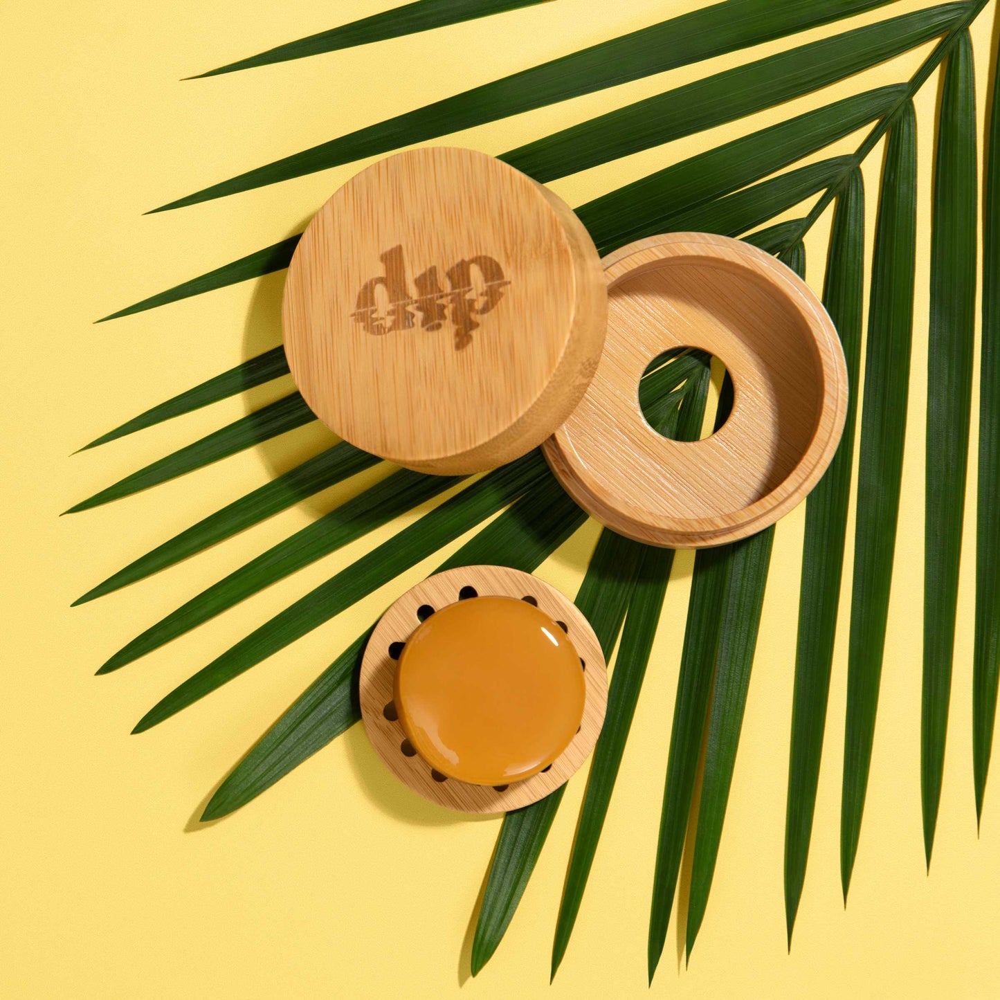 Mini Dip Bamboo Travel Case with Coaster