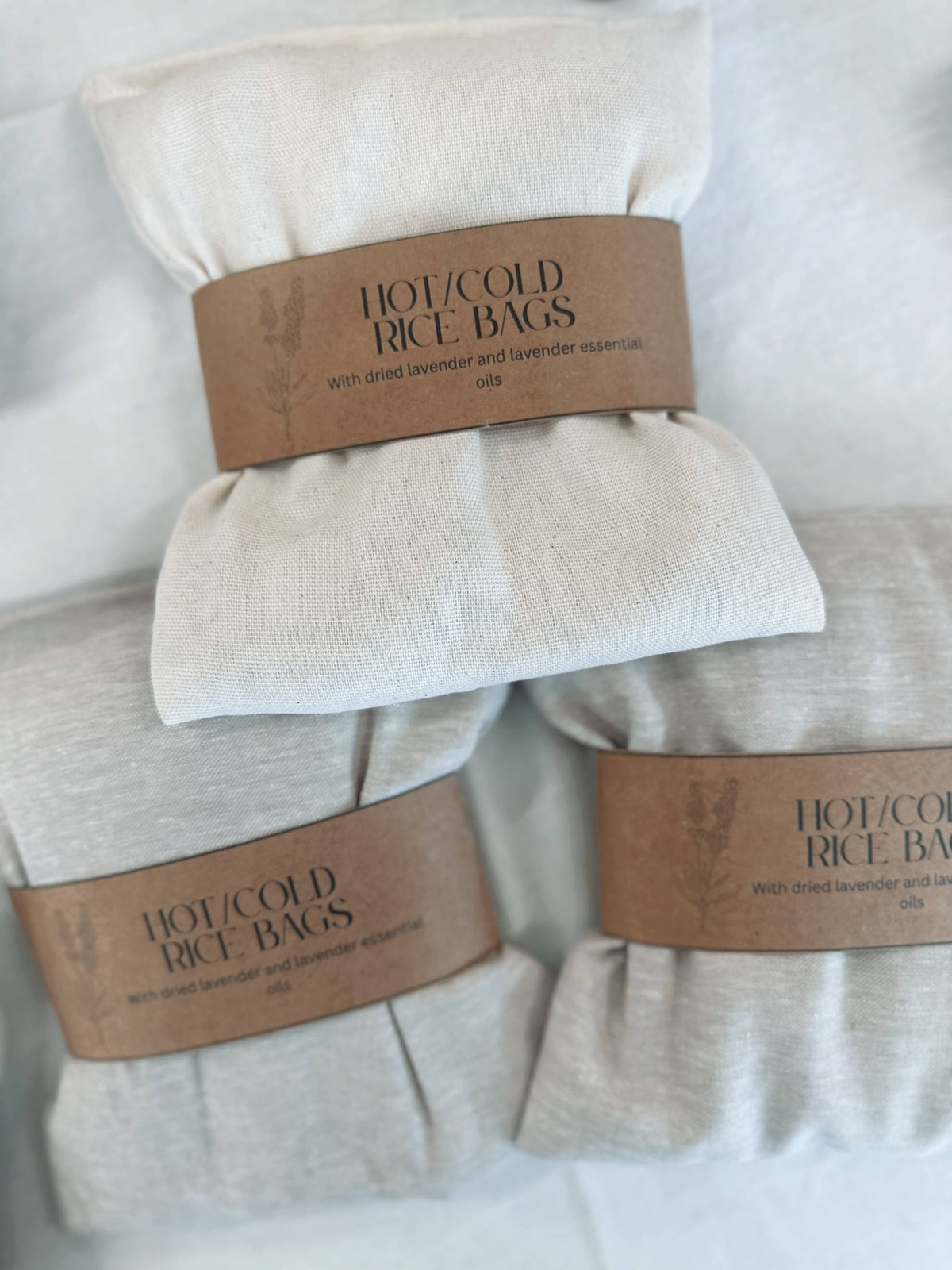 Hot/Cold Rice Bags : Neutral with Lavender