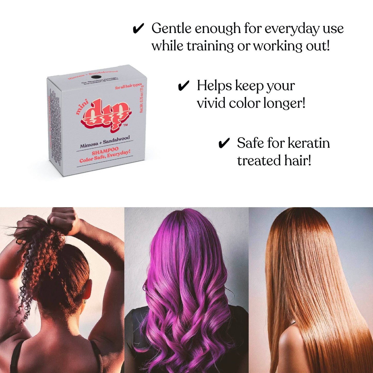 Mini Dip Shampoo Bar: Color Safe, Everyday - Mimosa & Sandalwood