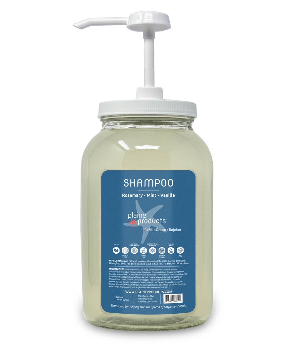 Shampoo One Gallon Bulk Reusable (pump not included): Rosemary Mint Vanilla