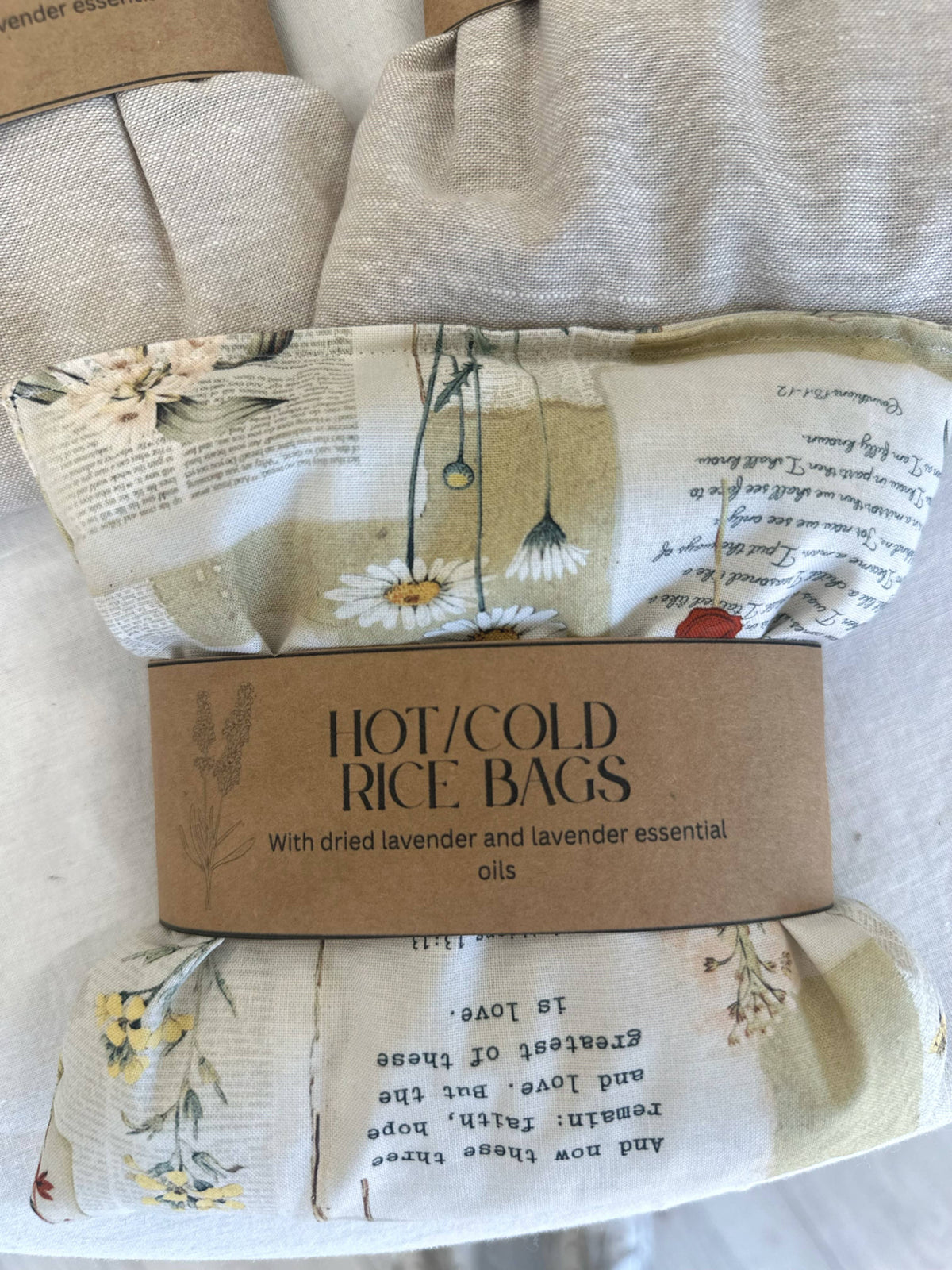 Hot/Cold Rice Bags : Neutral with Lavender