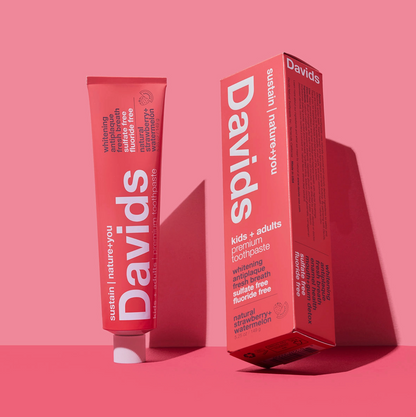 Davids Premium Toothpaste Kids + Adults Strawberry Watermelon