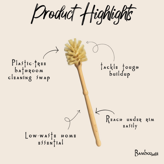 Bamboo Toilet Brush | Plant Based Sisal Bristle