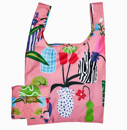 Vases Print Recycled Fabric Reusable Shopping Bag