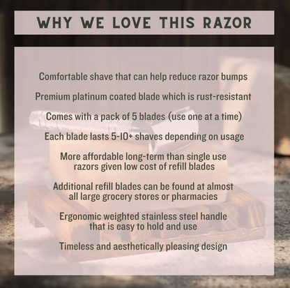 Metal Safety Razor Unisex Silver