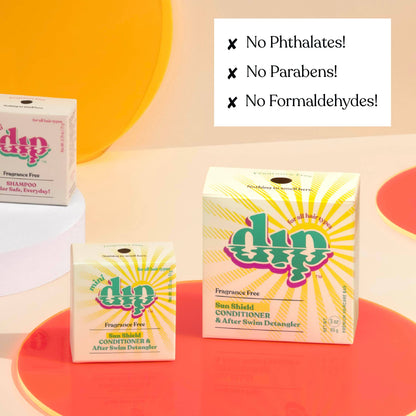 Mini Dip Sun Shield: Conditioner Bar & After Swim Detangler Fragrance Free: 0.75 oz