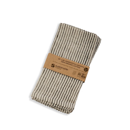 Organic Cotton Napkins | Handwoven Set of 2 | On Track Green