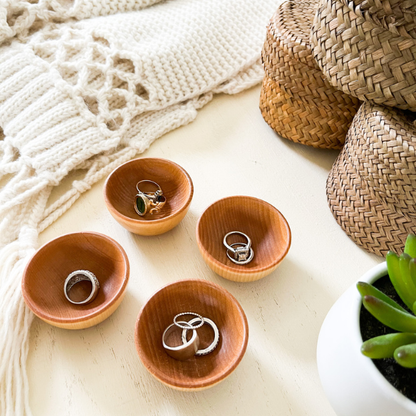 Wood Pinch Bowl/Wood Dipping Bowl/Ring Bowl/Small Wood Bowl: Mineral Oil & Beeswax