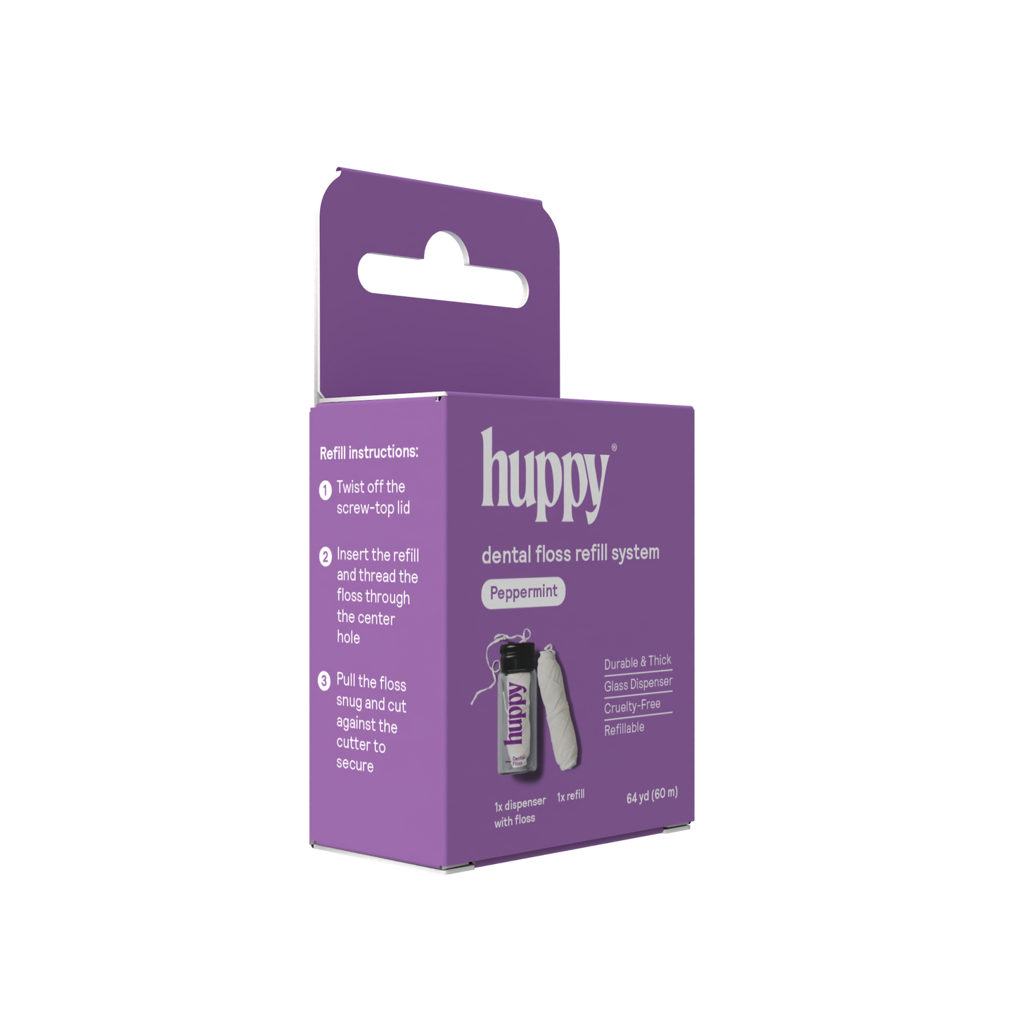 Vegan Dental Floss Refill System | Plastic-Free Jar | Mint