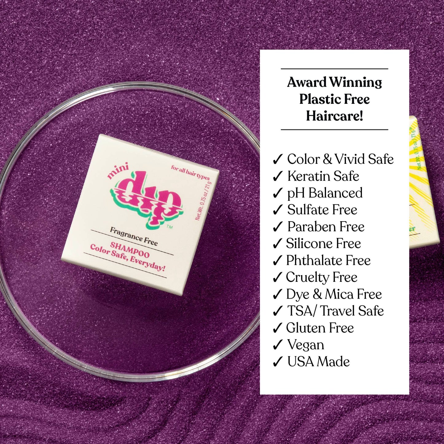 Mini Dip Shampoo Bar: Color Safe, Everyday - Fragrance Free