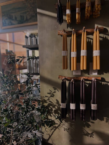Beeswax Taper Candles 12" Standard: Natural Yellow