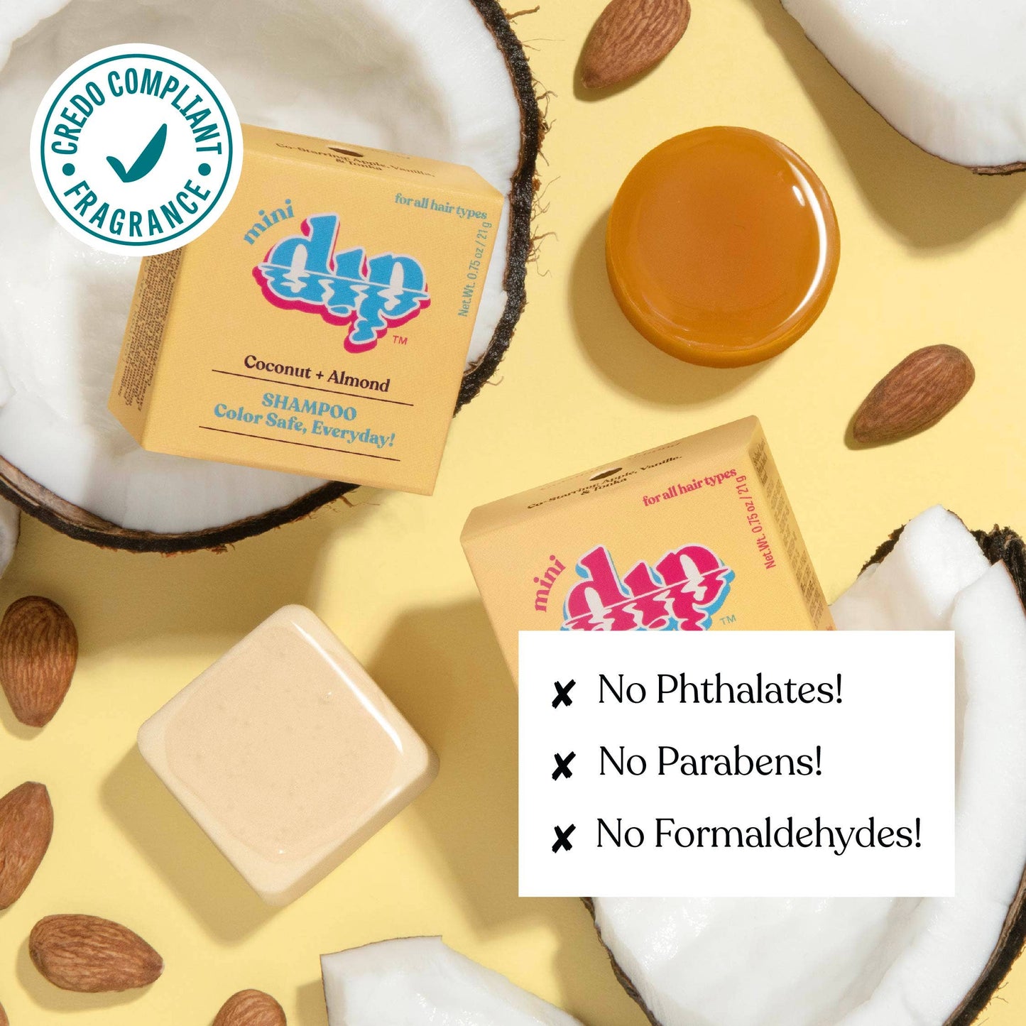 Mini Dip Shampoo Bar: Color Safe, Everyday - Coconut & Almond