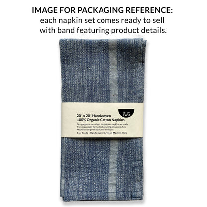 Organic Cotton Napkins | Handwoven | Believe Black | Set of 2