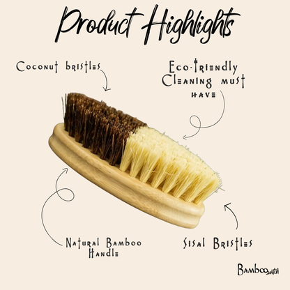 Bamboo Cleaning Brush | Vegetable & Kitchen Bestseller: Coconut & Sisal Bristle