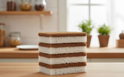Natural Cellulose Scrub Sponges - 2-Pack | Plastic-Free Cleaning Made Easy: Curvy