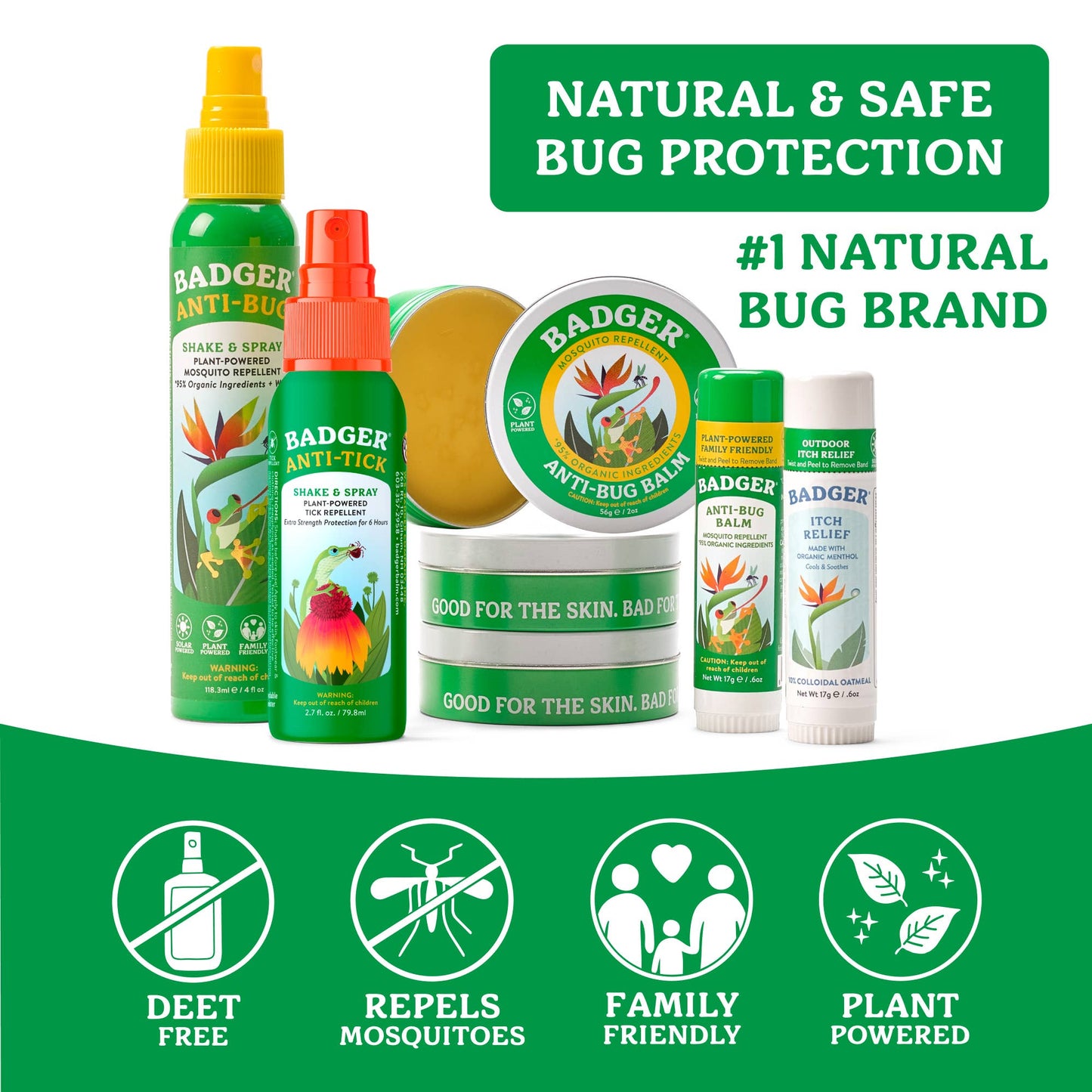 Badger Bug Repellent Tin, Organic and Deet-Free: 0.75 oz Tin