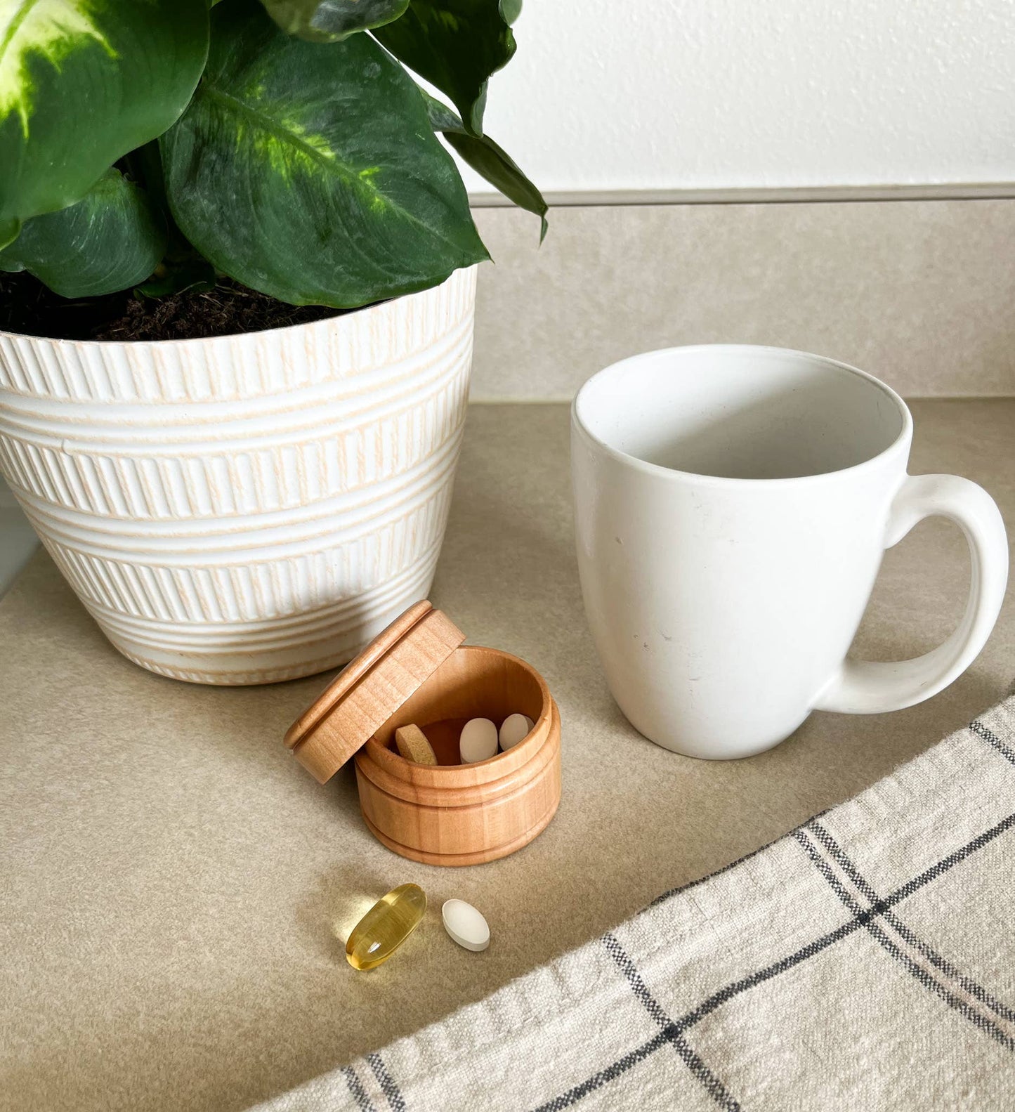 Wooden Pill & Supplement Holder/Wooden Ring Box/Trinket Box