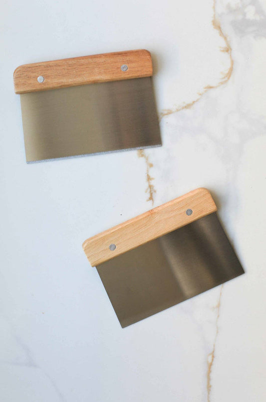 Stainless Steel Dough Scrapers: Beige