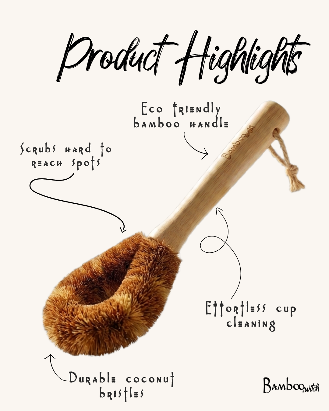 Bamboo Bottle Cleaning Brush
