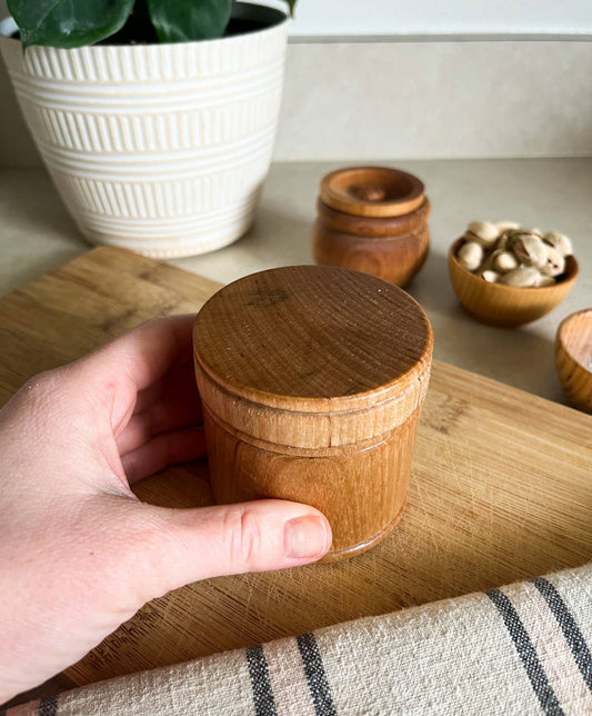 Mini Wooden Spice Container, Spice Holder, Salt Cellar: Mineral Oil